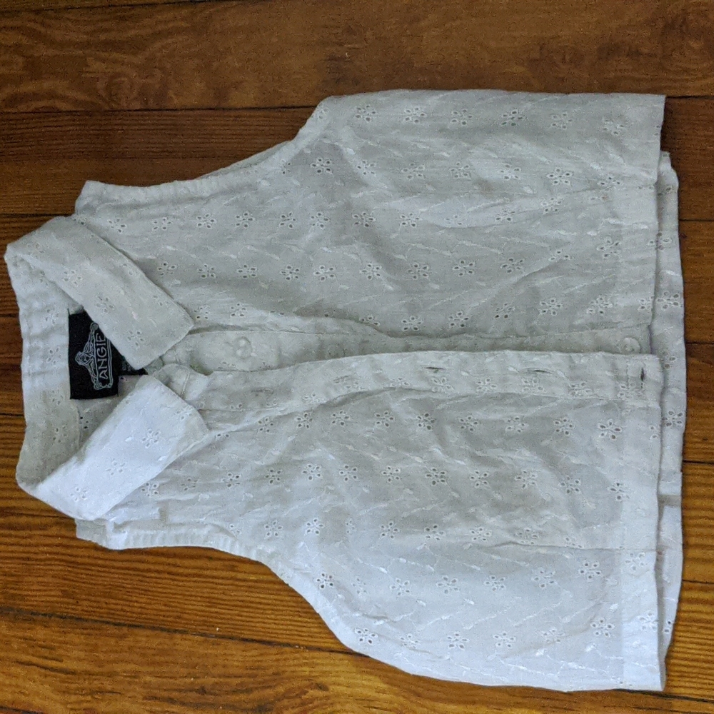 White crop top button up